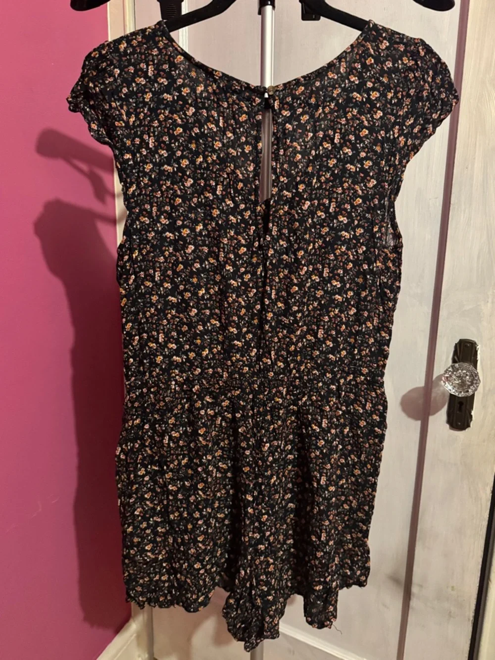American Eagle Outfitters Black Floral Romper - Picture 3 of 4